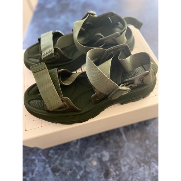 Alexander McQueen Tread Leather Sandals Khaki Green Men’s EU 42/US 9 $690. Light main image 8